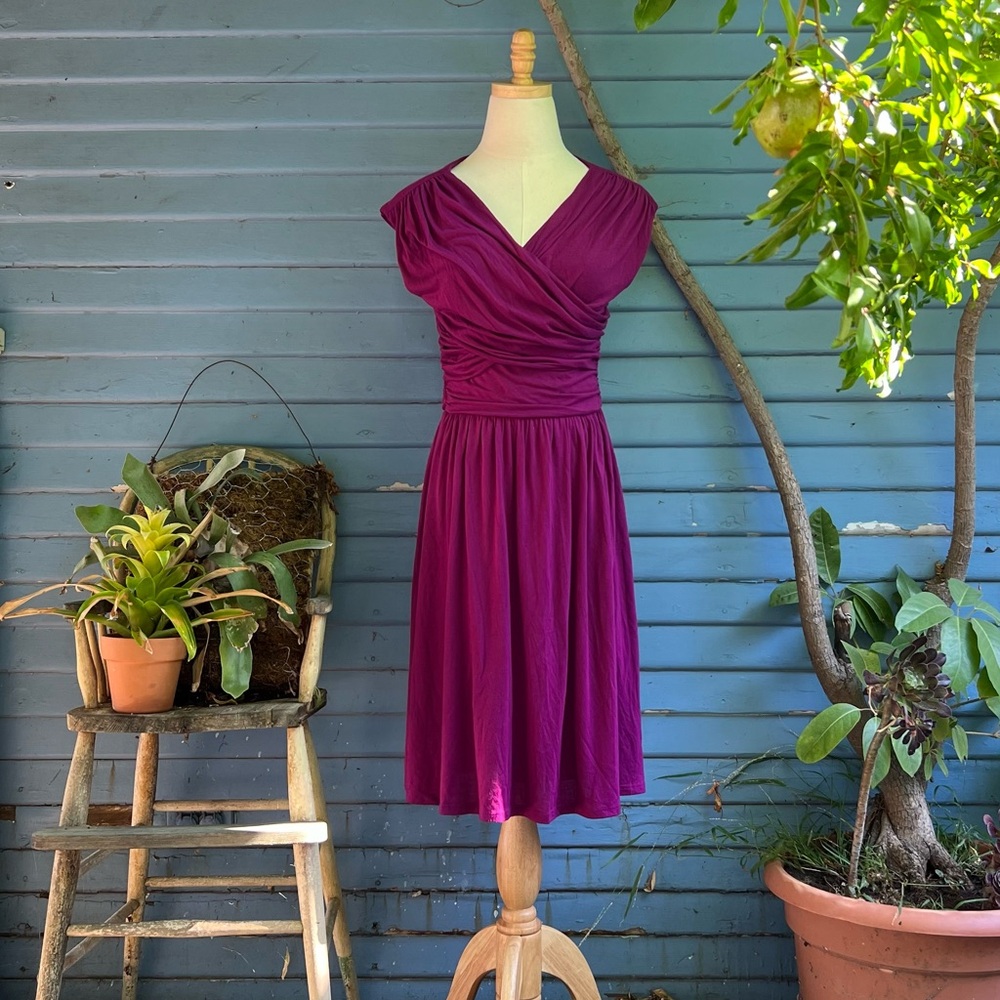 Velvet by Graham & Spencer Deep Purple Midi Dress - Picture 1 of 7